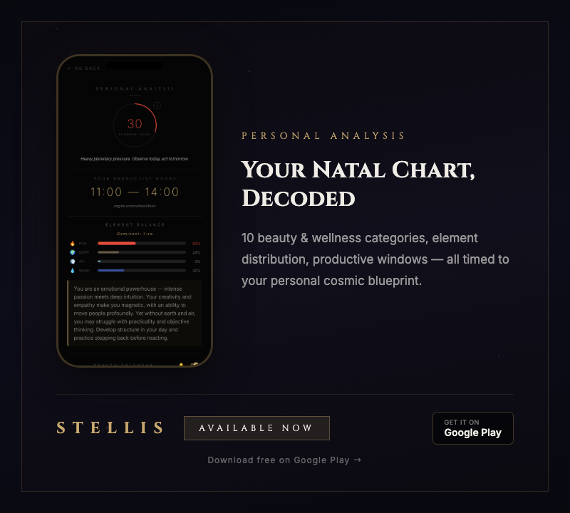 STELLIS — Cosmic Timing App — Coming Soon