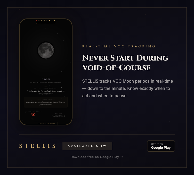 STELLIS — Cosmic Timing App — Coming Soon